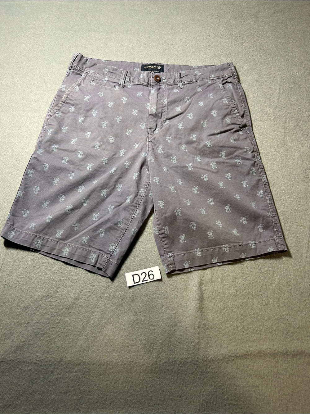 American Eagle Outfitters Pineapple Print Chino Shorts - Light Gray